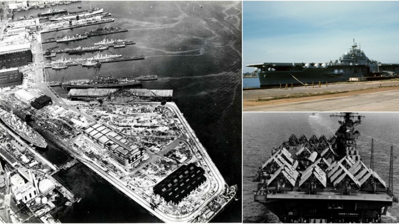 Ex-USS Bunker Hill moored in San Diego circa 1968.